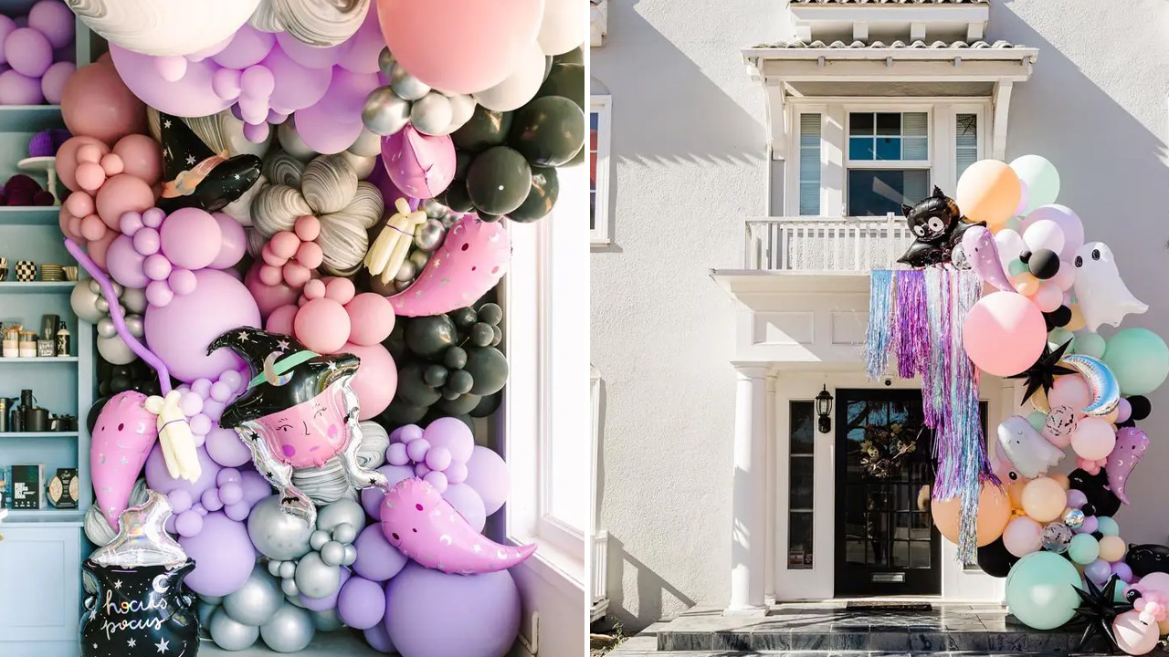Pastel Balloon Garlands and Arches for Halloween Decoration