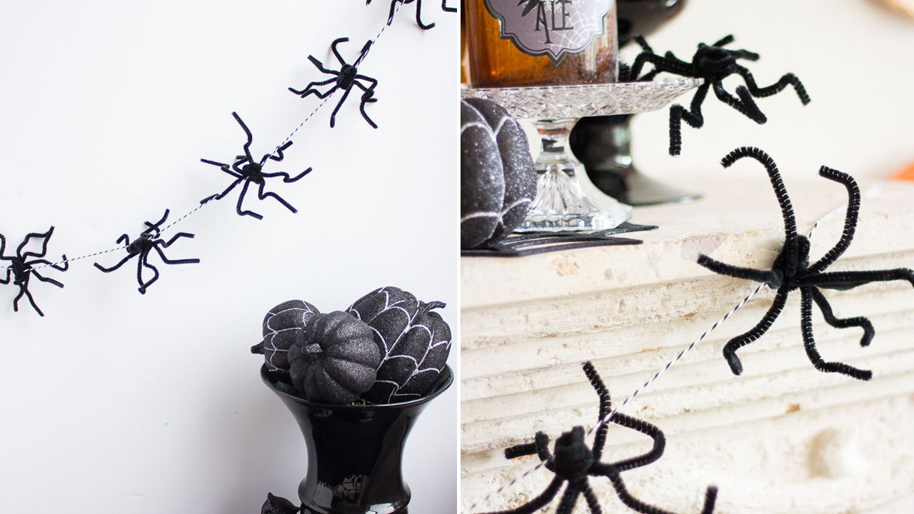 Pipe Cleaner Spider Garland