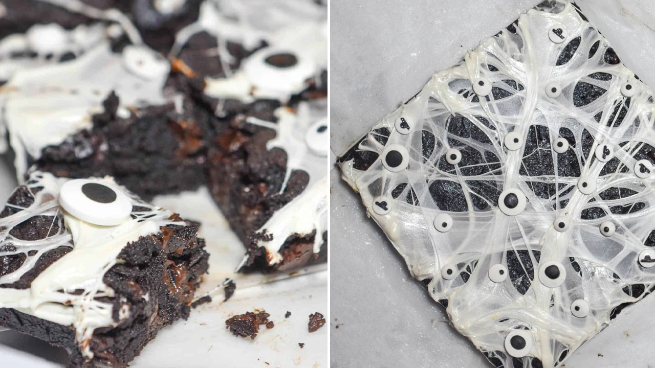 Spider Web Brownies