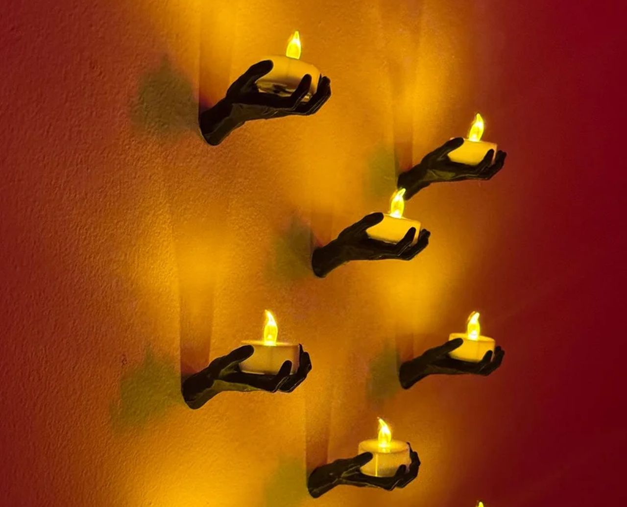 Spooky Hands Wall Tealight Candles