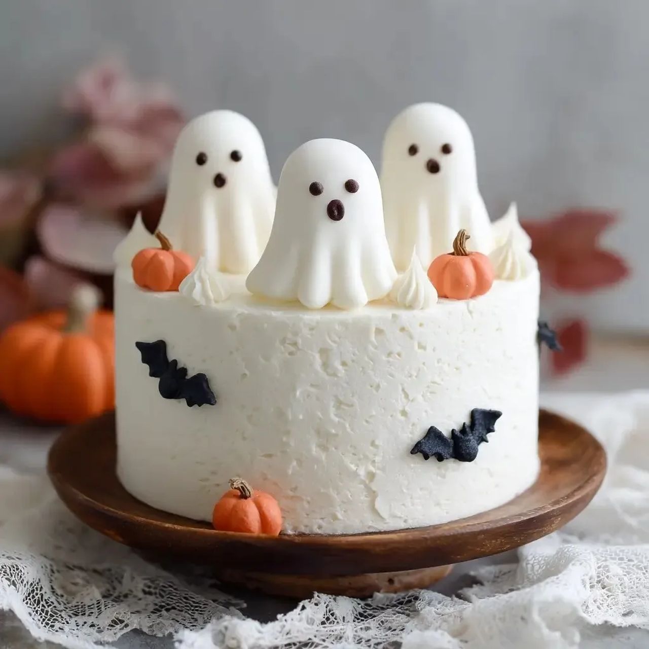 Spooky and Sweet Ghost Cake for Halloween 