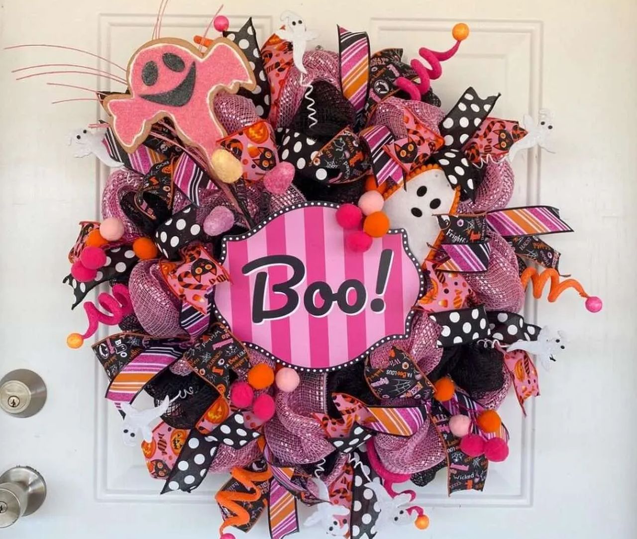 Wrap Wreaths in soft pastel Hues for Halloween décor