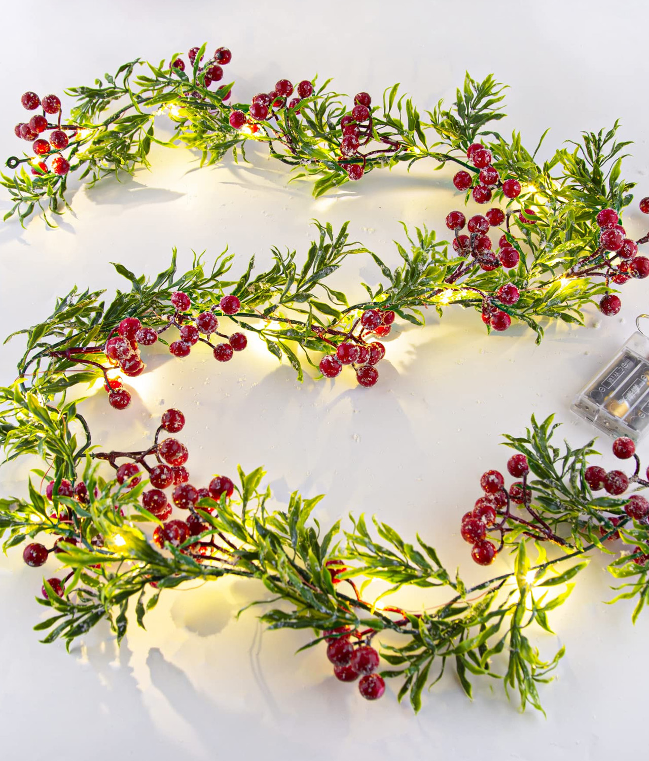 Artificial Rustic Garland With String Lights