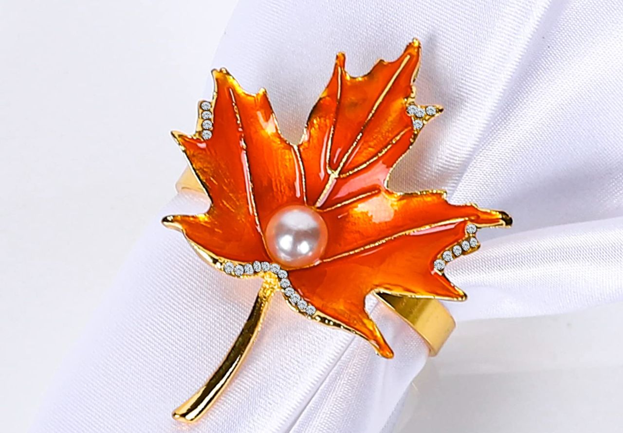 Best Thanksgiving napkin holder - Maple Leaves Napkin Ring Holders