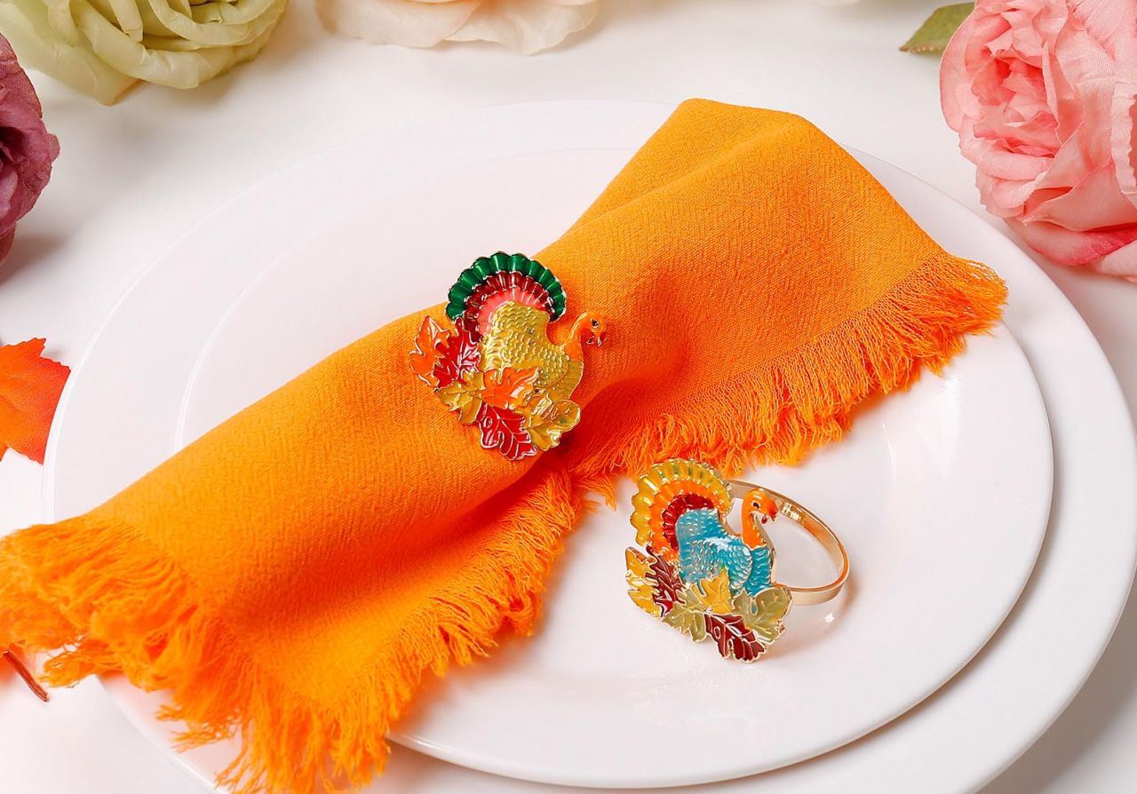 Best Thanksgiving napkin holder - Thanksgiving Turkey Napkin Rings