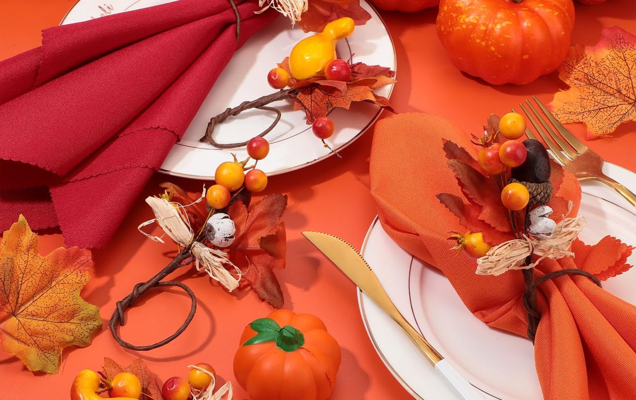Best Thanksgiving napkin holder - Washable Thanksgiving Dinner Napkin Holders