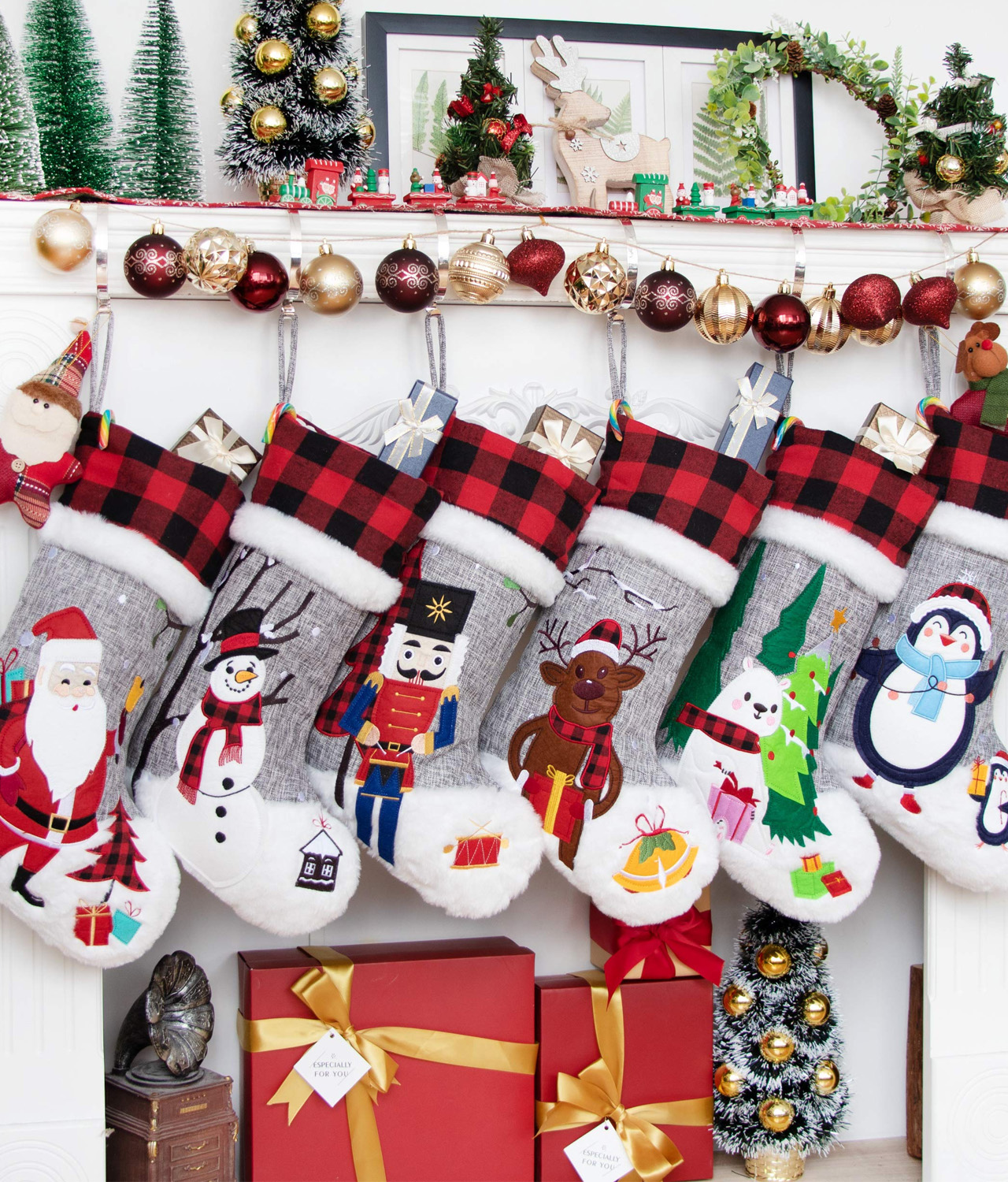 Buffalo Red Plaid Stockings