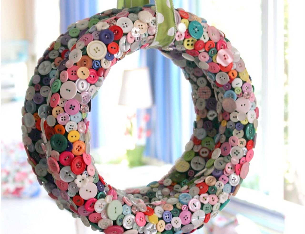 Button Wreath for Christmas