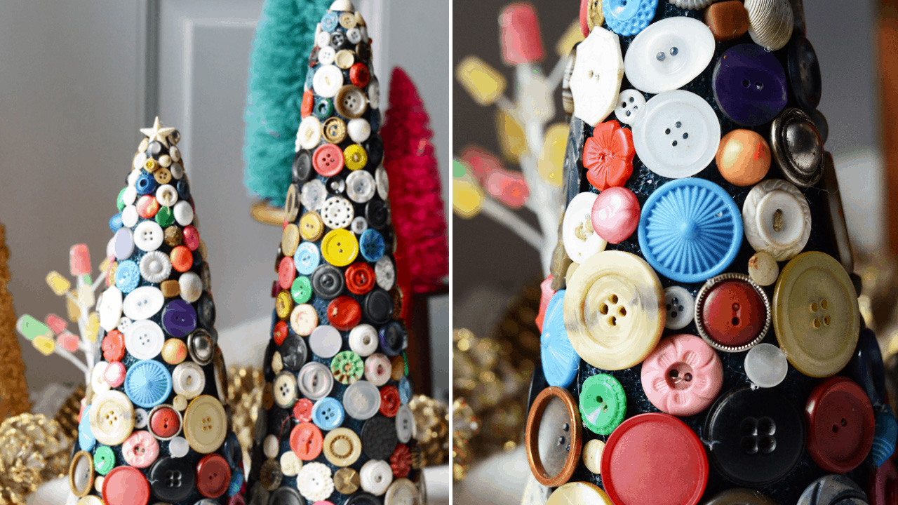Buttons Tree for Christmas Decoration