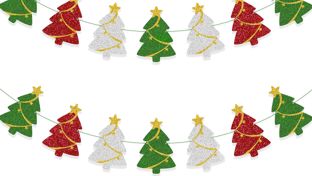 Christmas Tree Banner Garland