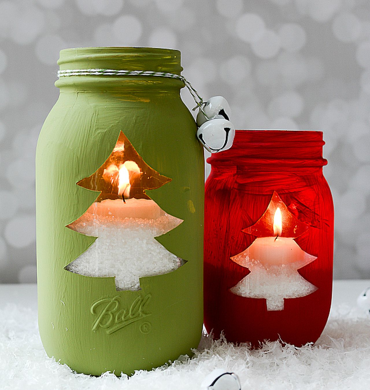 Christmas Tree Mason Jar Votive