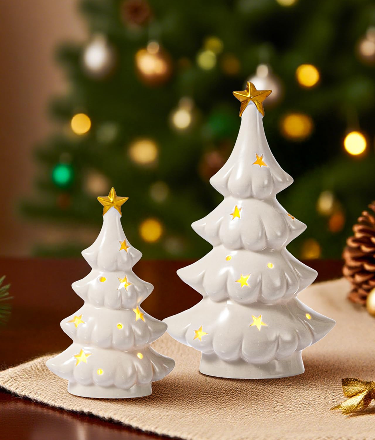 Christmas Trees Figurines with Lights