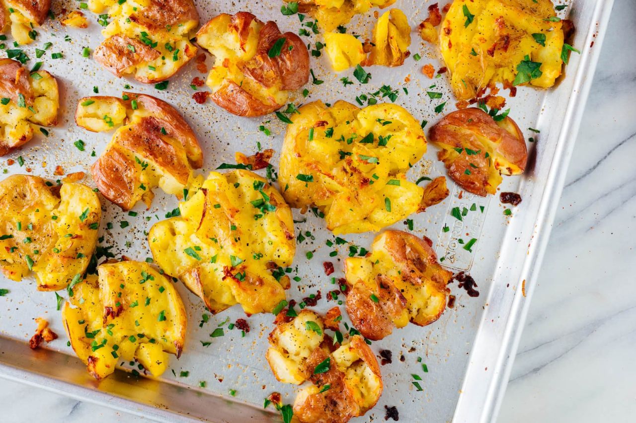 Crispy Smashed Baby Potatoes