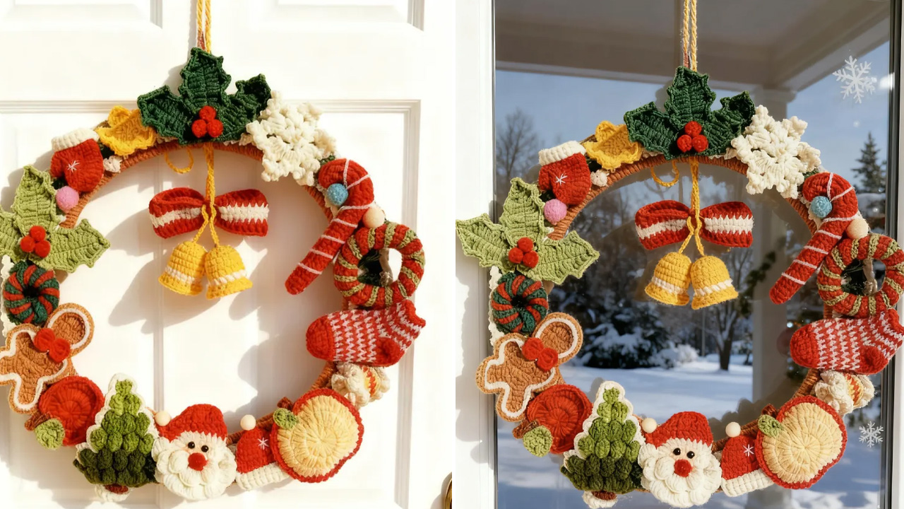 Crochet Christmas Wreath
