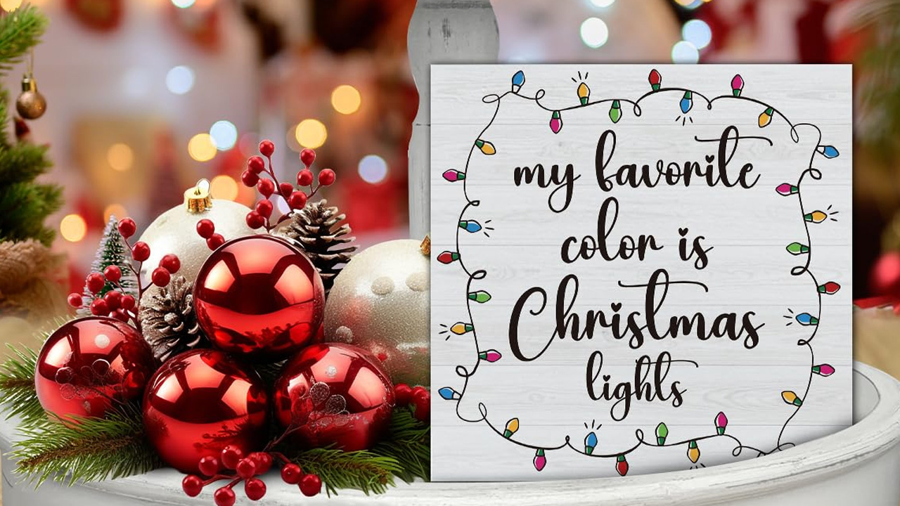 Farmhouse Christmas Wooden Block Sign