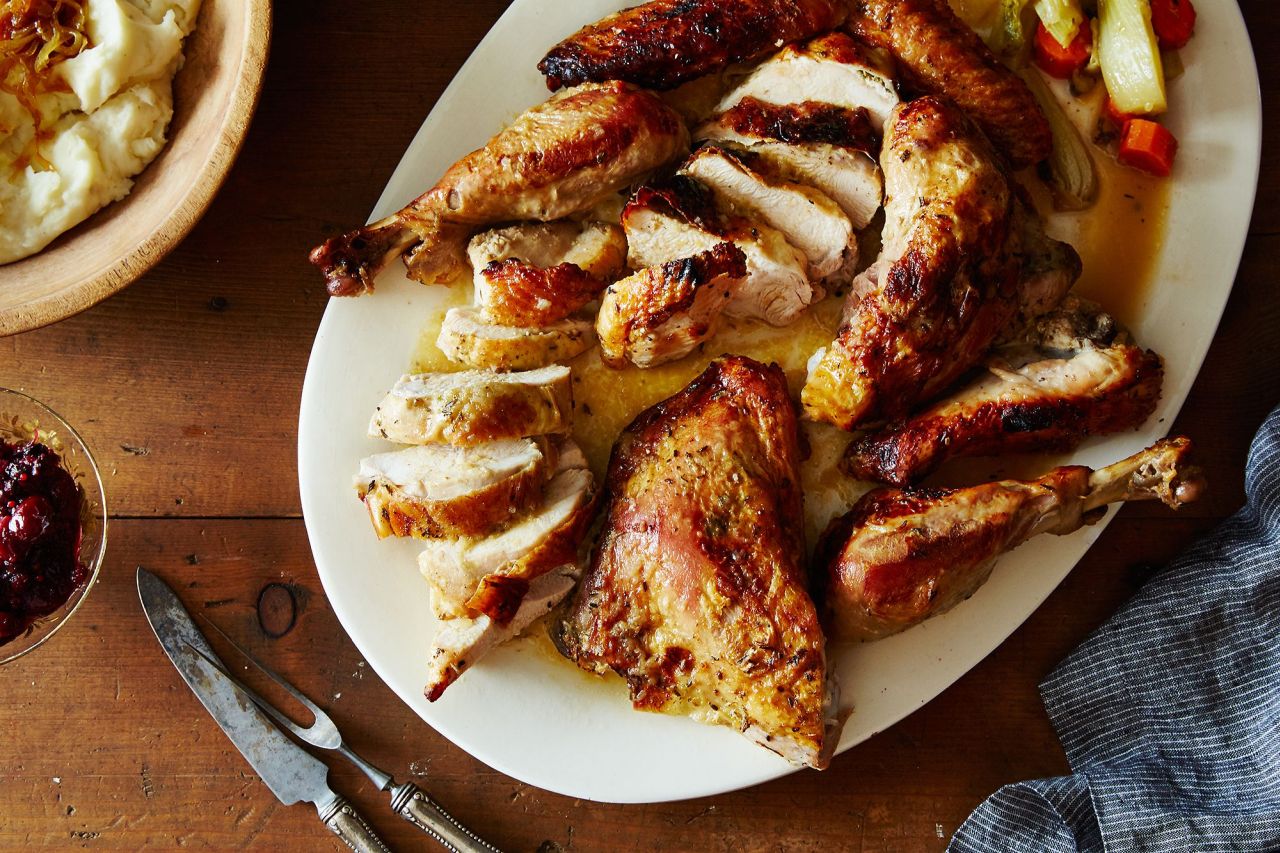 Herb Butter Spatchcocked Turkey Breast