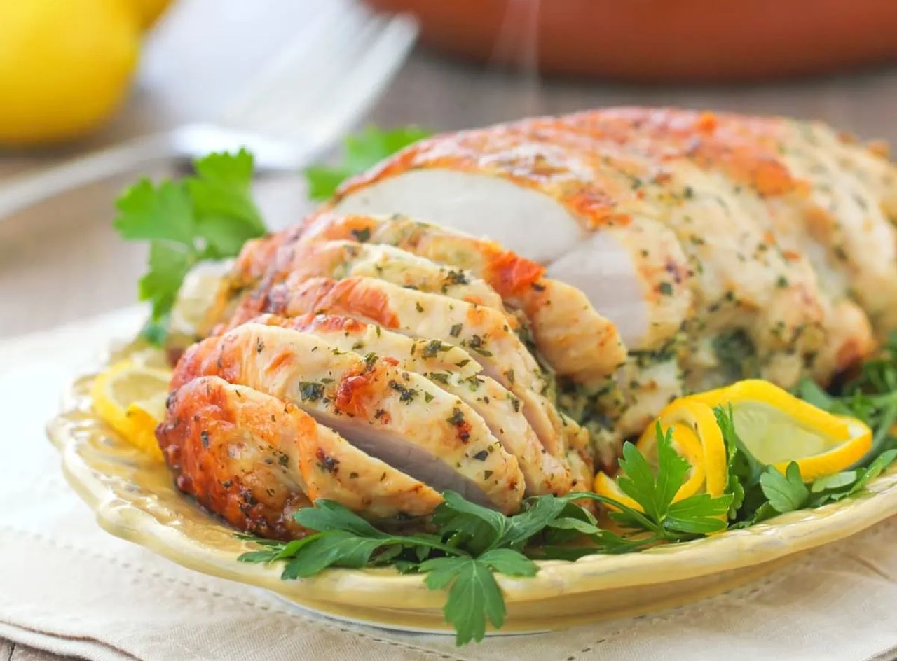 Herb-Crusted Lemon Garlic Turkey Breast