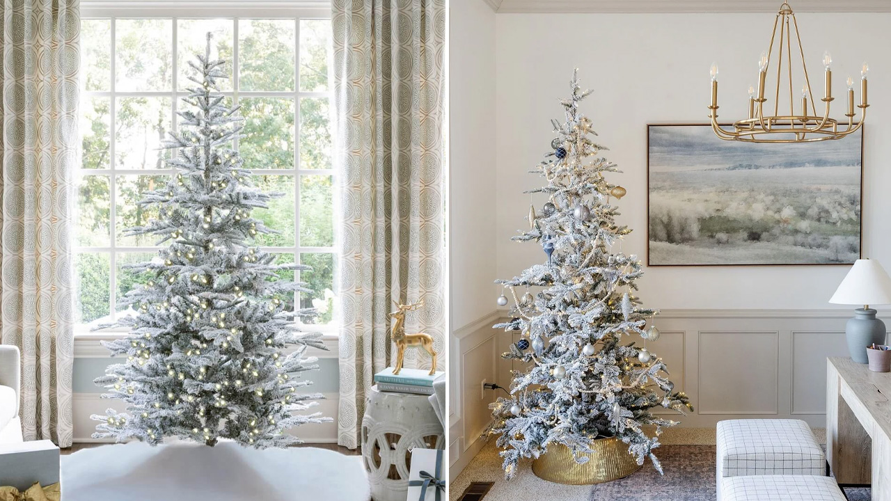 King Noble Flock Artificial Christmas Tree