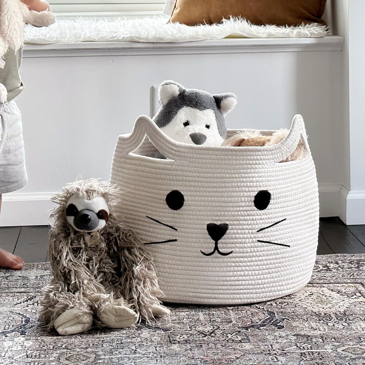 Large Woven Cotton Rope Storage Basket