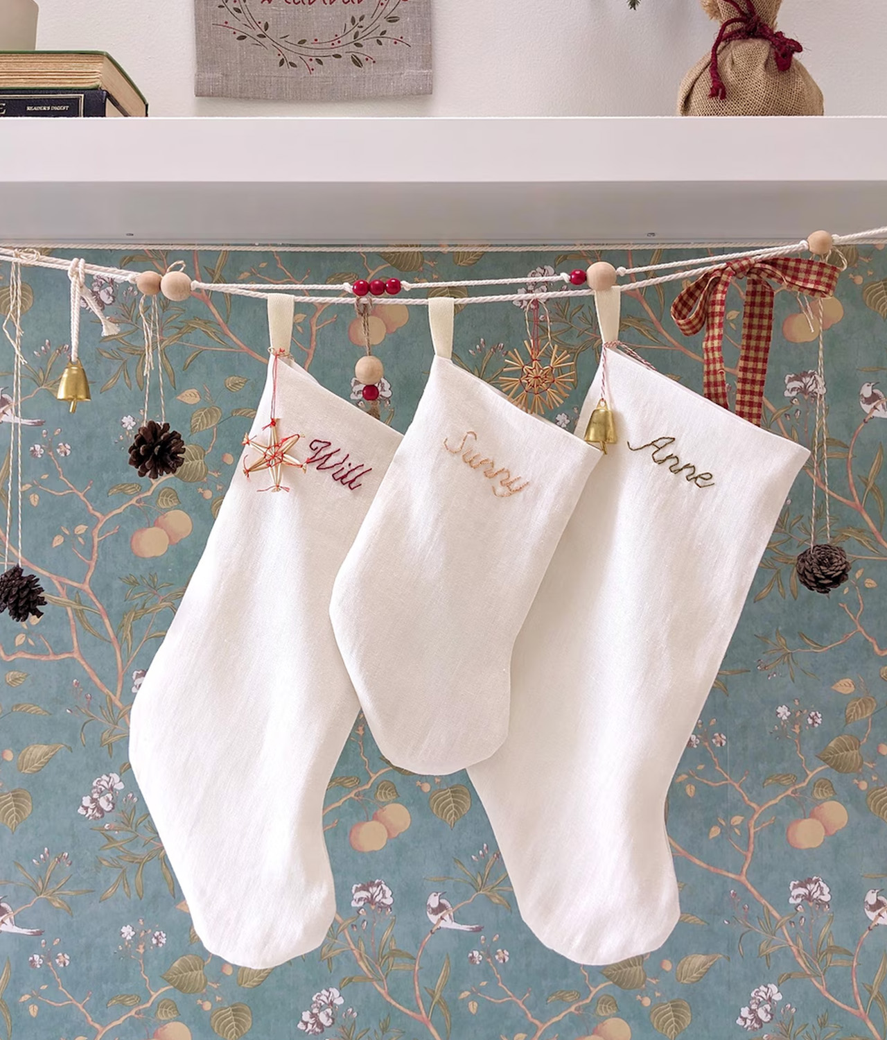 Linen Christmas Stocking