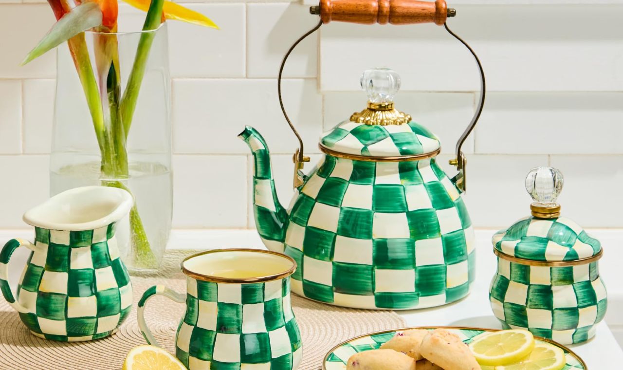 MACKENZIE-CHILDS Enamel Tea Kettle