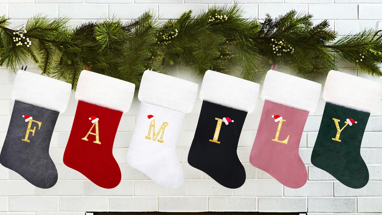 Monogram Stocking With Faux fur Cuff