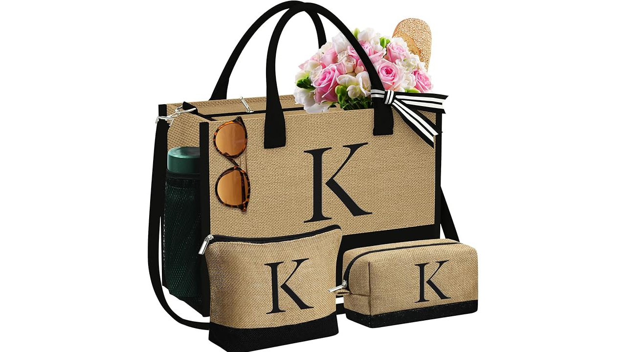 Personalized Initial Jute Tote bag