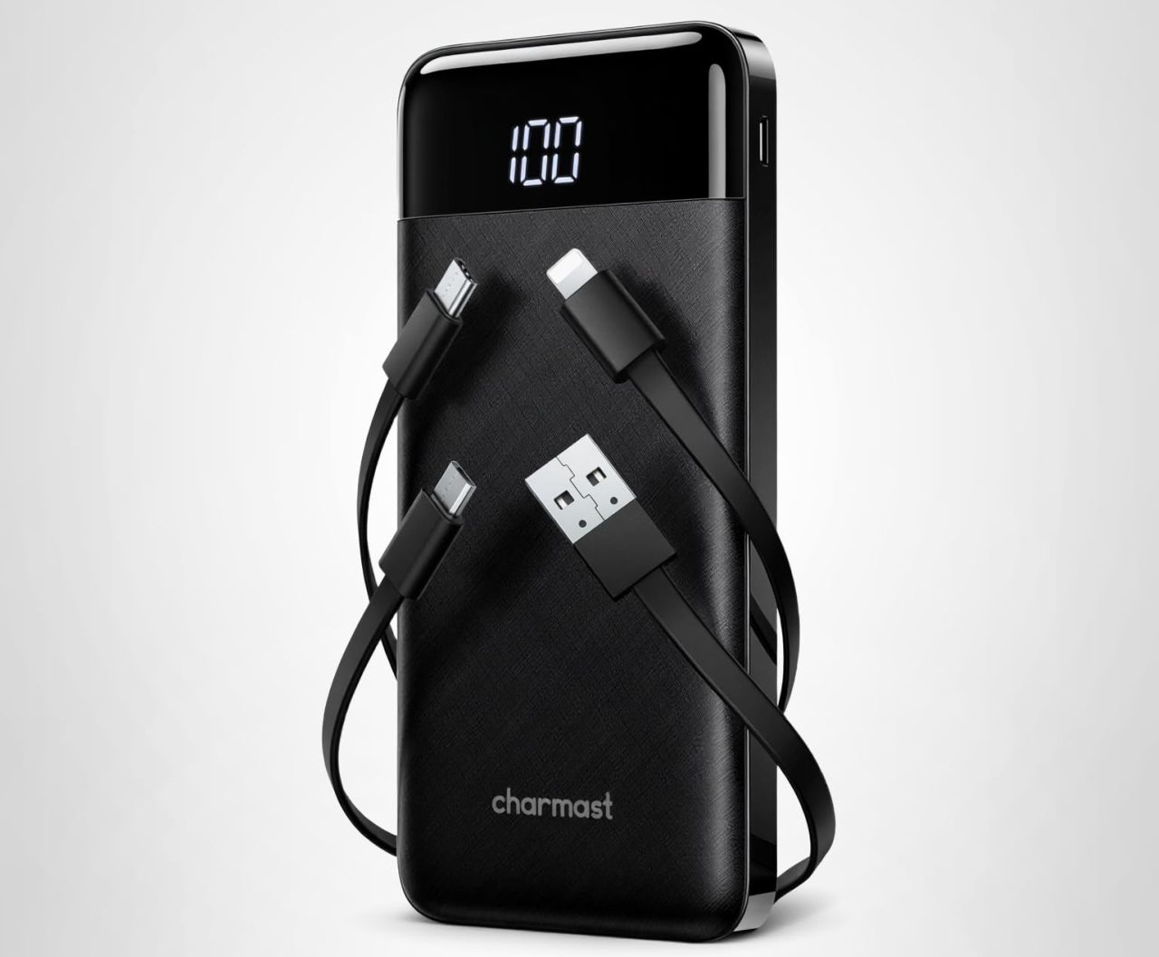 Portable Charger with Built in Cables