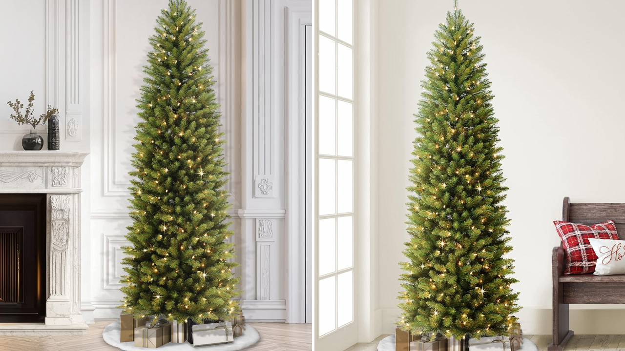 Puleo-International-Prelit Fraser Fir Pencil Artificial Christmas Tree