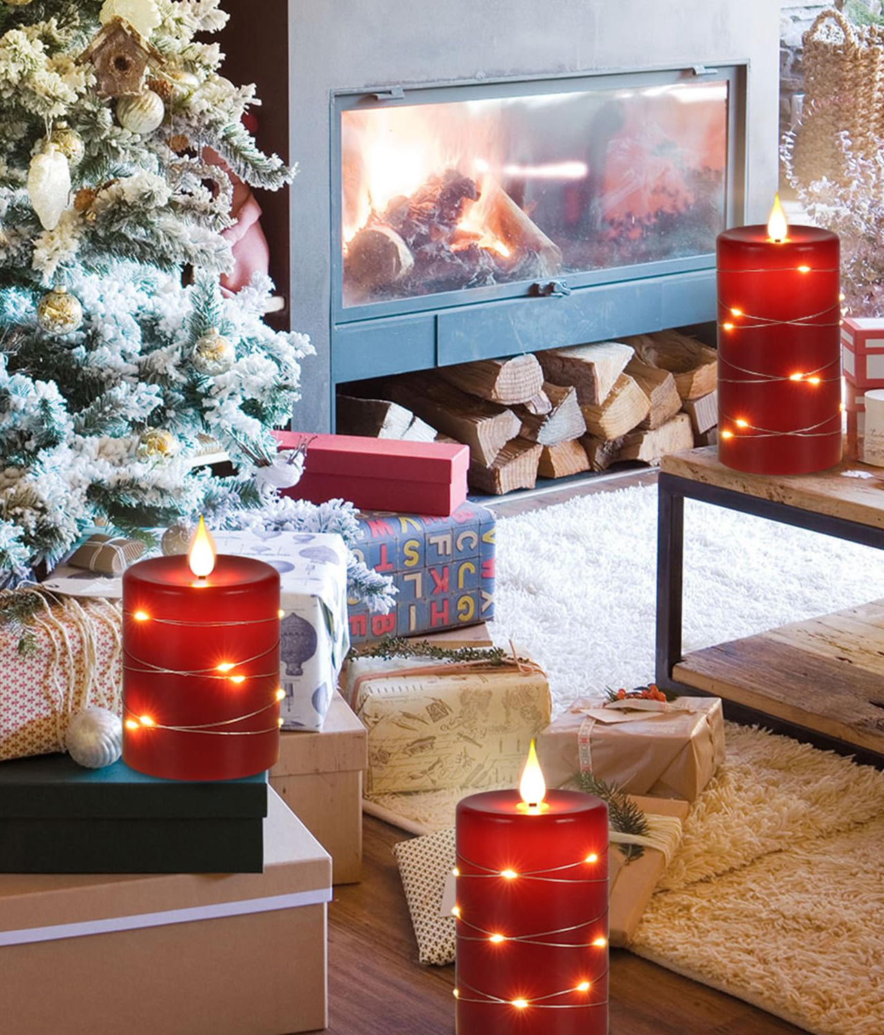 thumbnail image 2 of 2 Pack Outdoor Plastic Flameless Candles With Remote Control And Timer, LED Flickering Battery Operated Electric Pillar Candles D3 Xh5 5 Camping Weddings Home 2 of 11