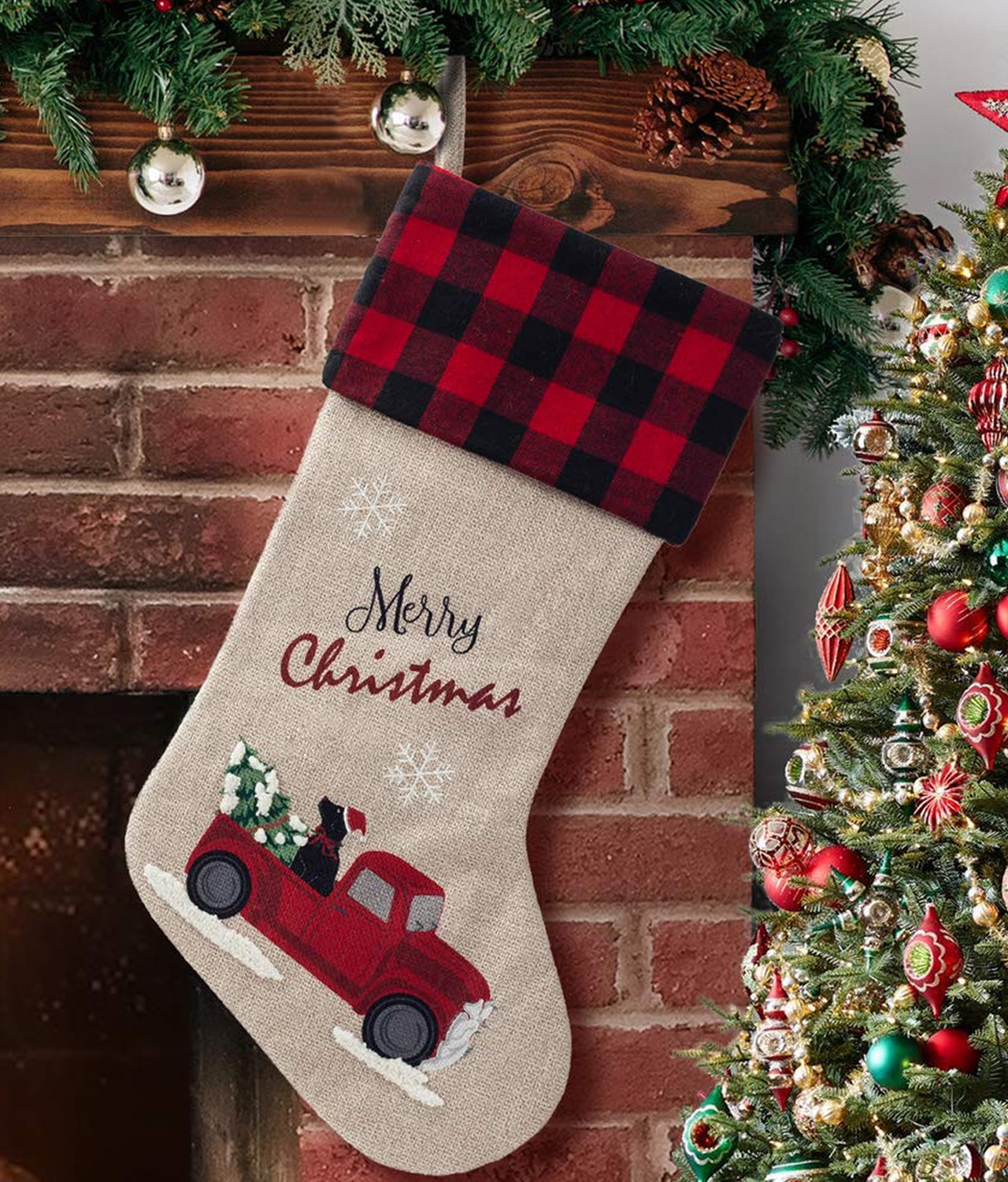 Red and Black Plaid Christmas Stocking
