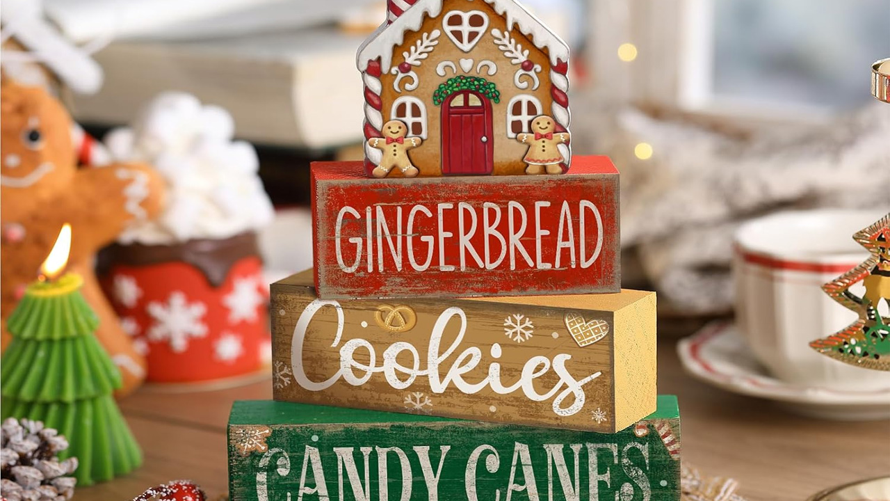 Rustic Wooden Gingerbread Block Signs