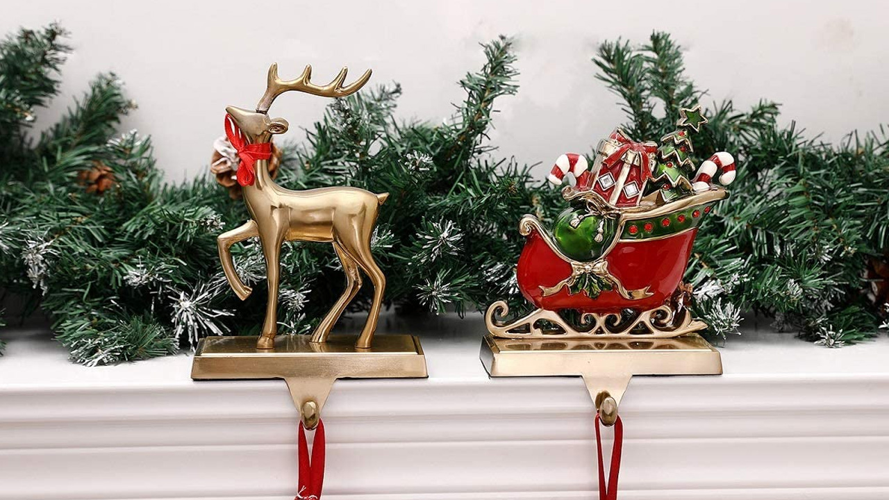 The Reindeer and Sleigh Stocking Holder set