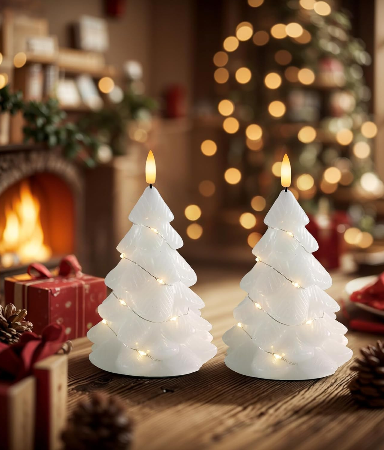 White Christmas Tree Candles