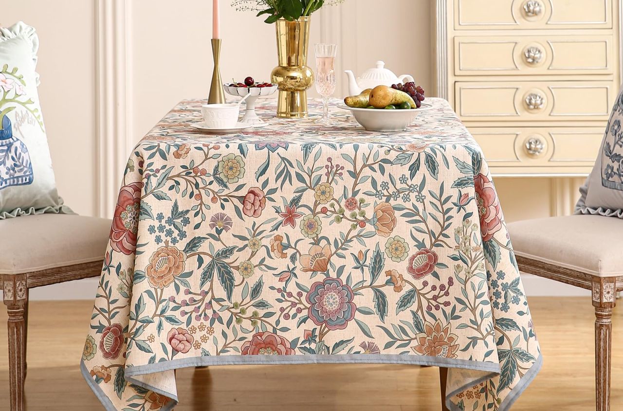 William Morris Floral Colorful Pattern Tablecloth