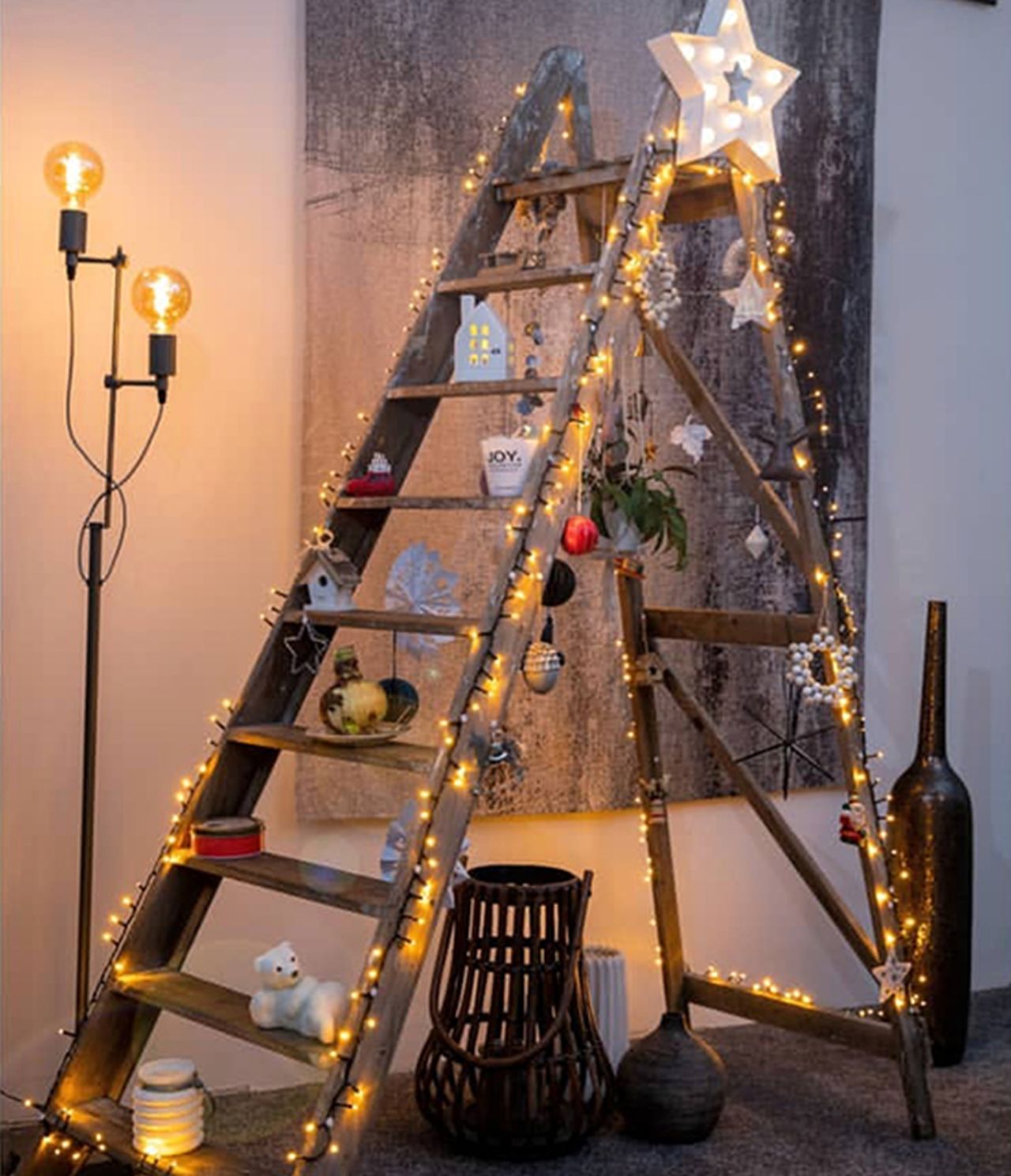 Wooden Ladder Christmas Tree