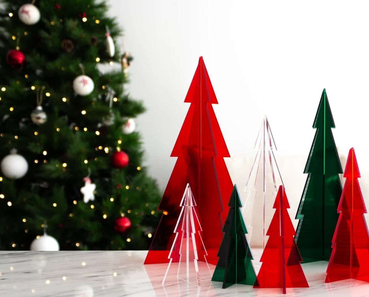 3D Minimalistic Christmas Tree Set of 5