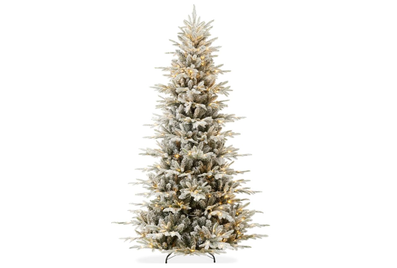 Best Choice Products 6ft Lighted Aspen Flocked Christmas Tree