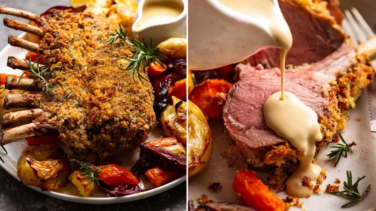 Best Christmas Main Course Dinner Recipes - Crumbed Rack of Lamb