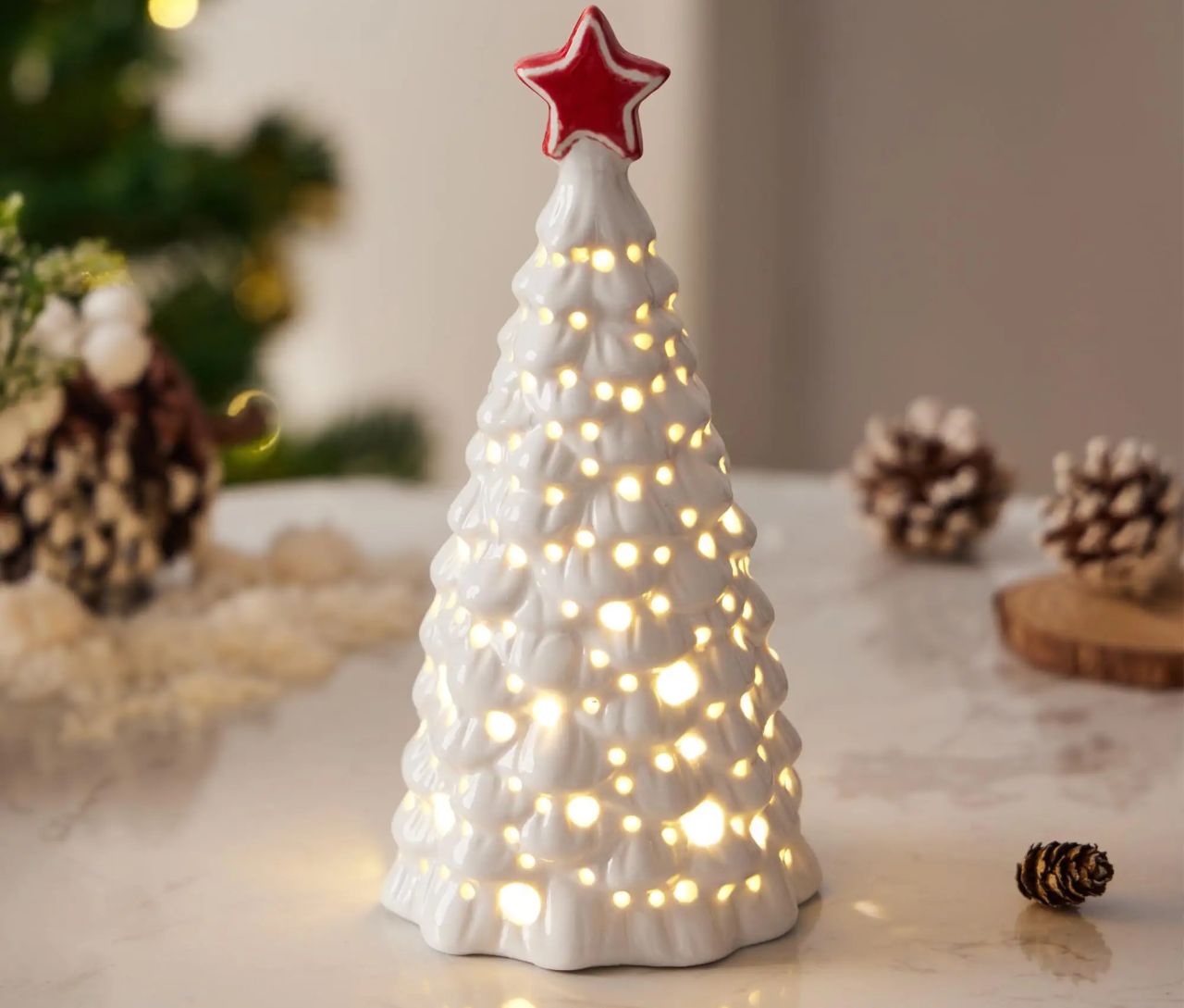 Ceramic Christmas Tree With Lights