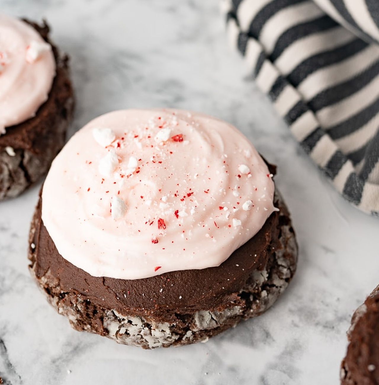 Chocolate Crinkle Peppermint Cookies
