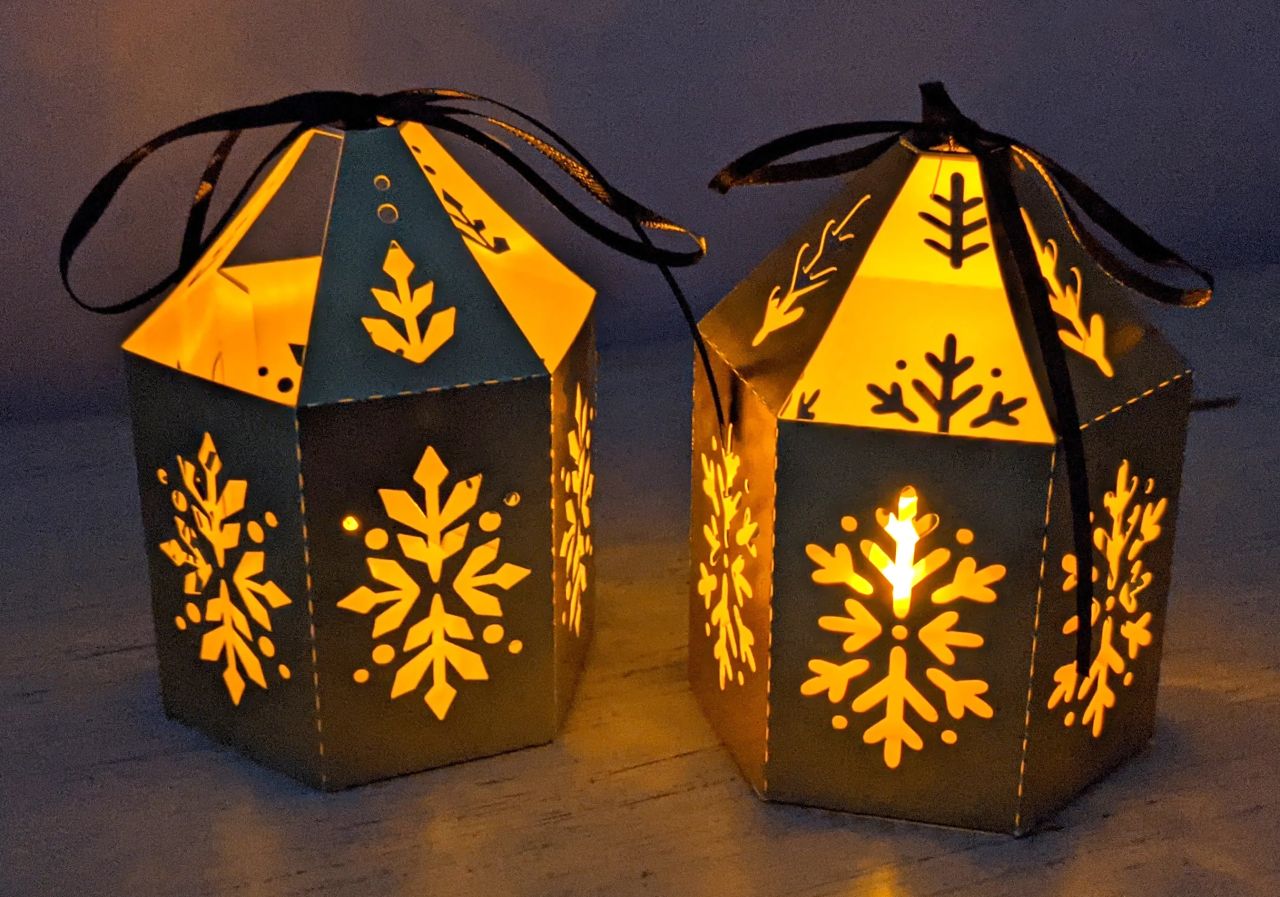 Christmas Lanterns for LED Tea Lights by Snow Day Blog