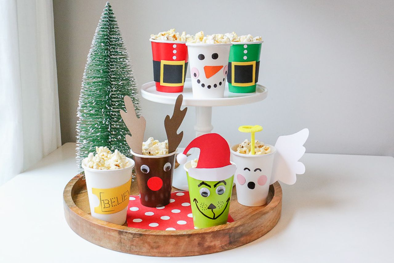 Christmas Popcorn Treat Cups