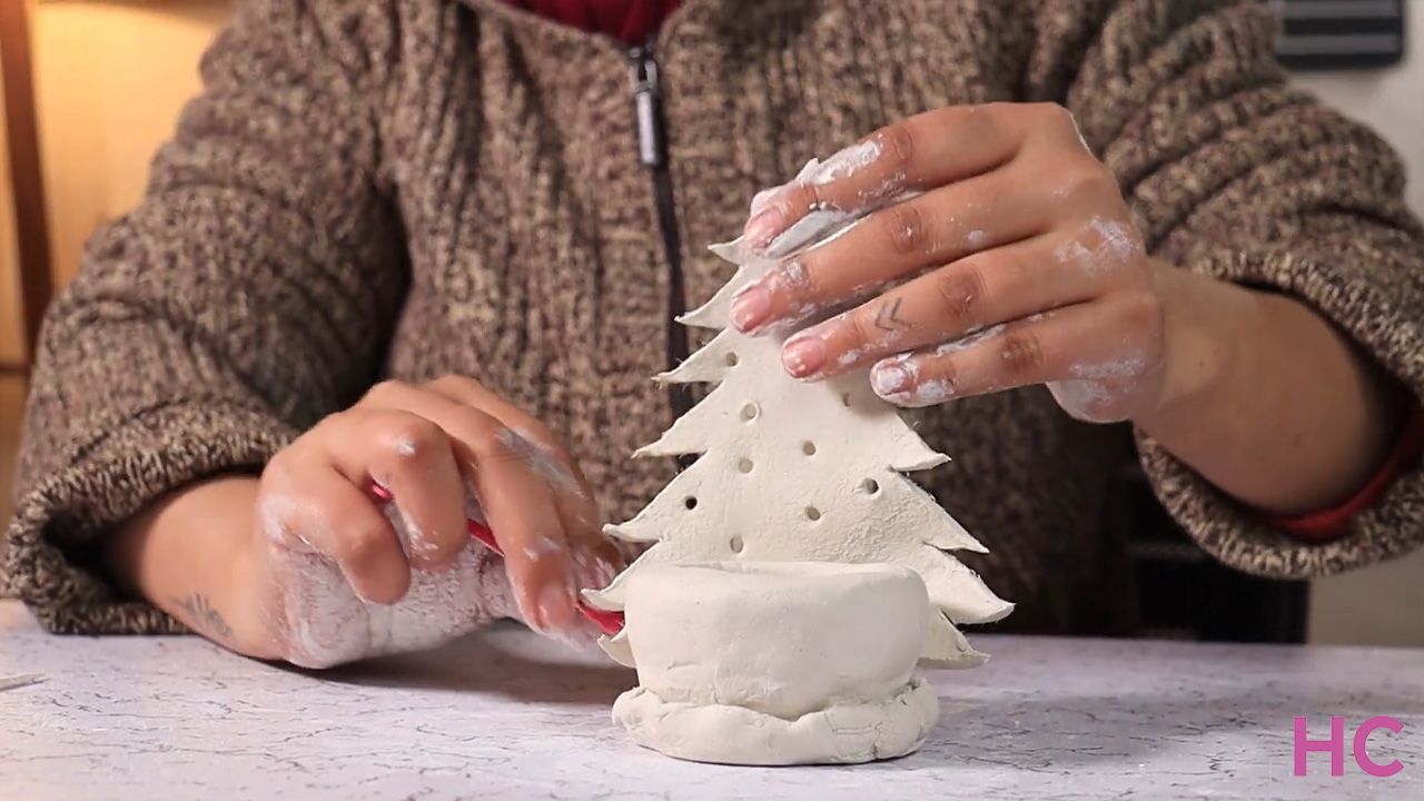 Christmas Tree Clay Candleholder- 9