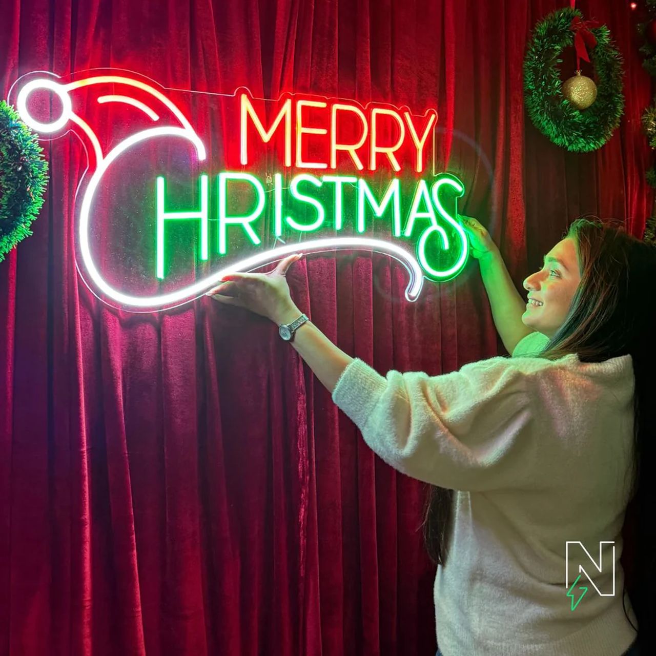 Christmas Typography Neon Sign