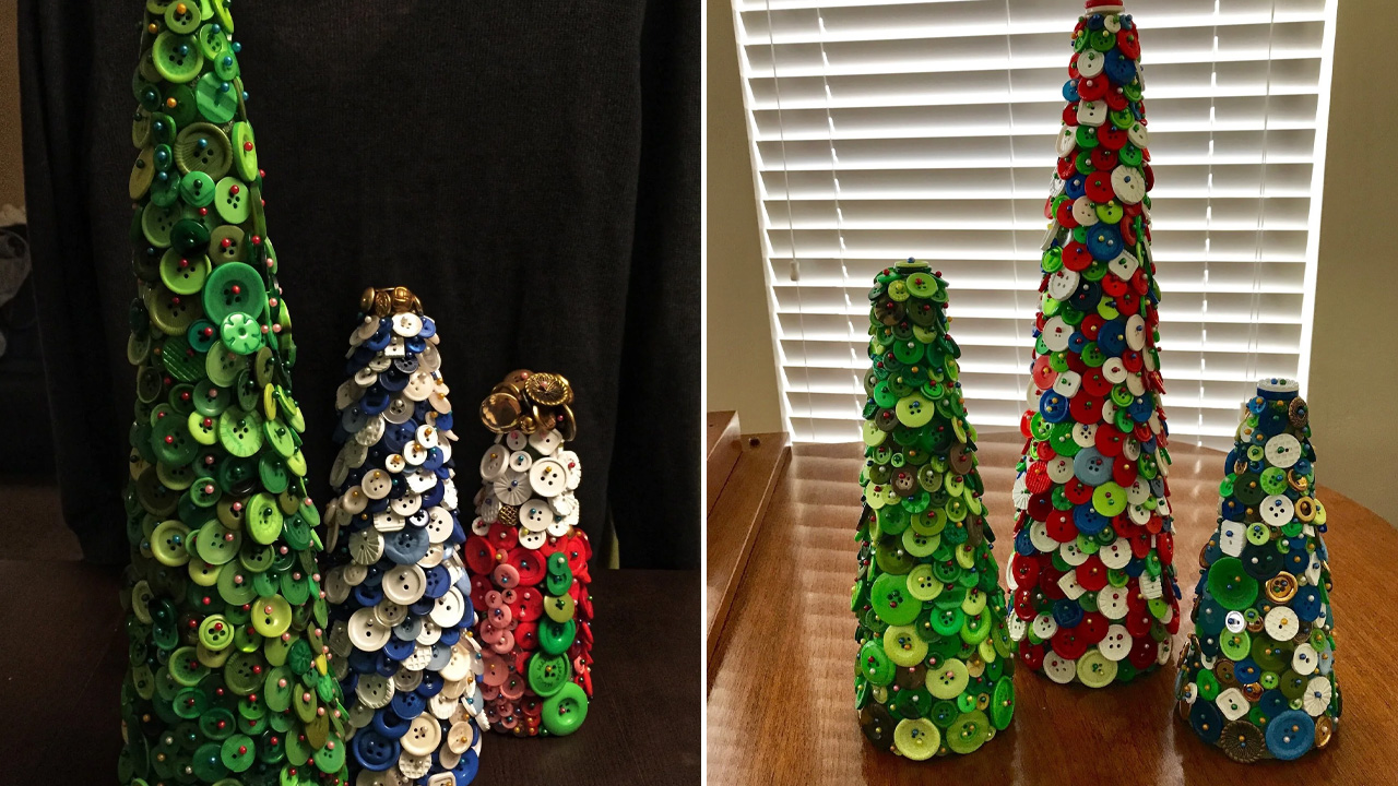 Christmas tree from buttons