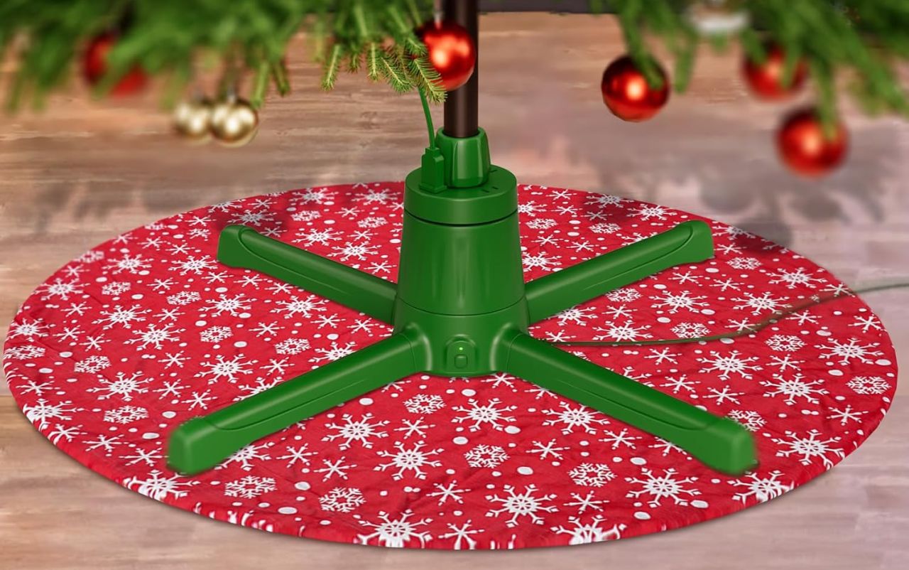 Coolwufan 360-Degree Rotating Christmas Tree Stand