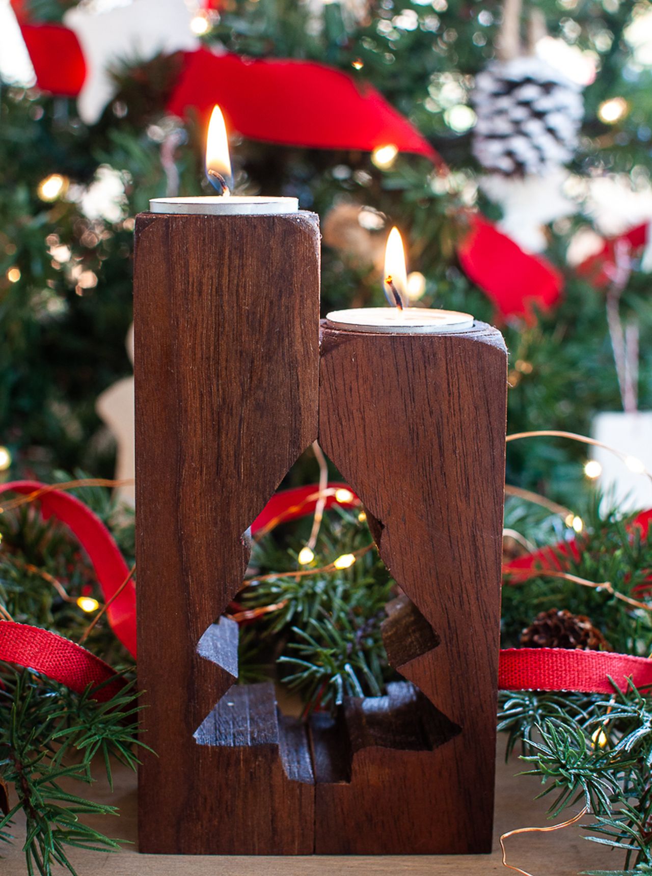 Cut Out DIY Wooden Candle Holder