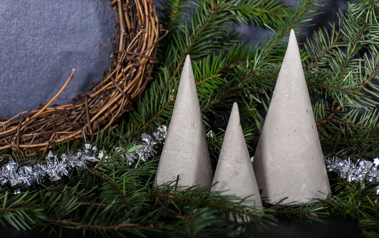 DIY Concrete Christmas Trees