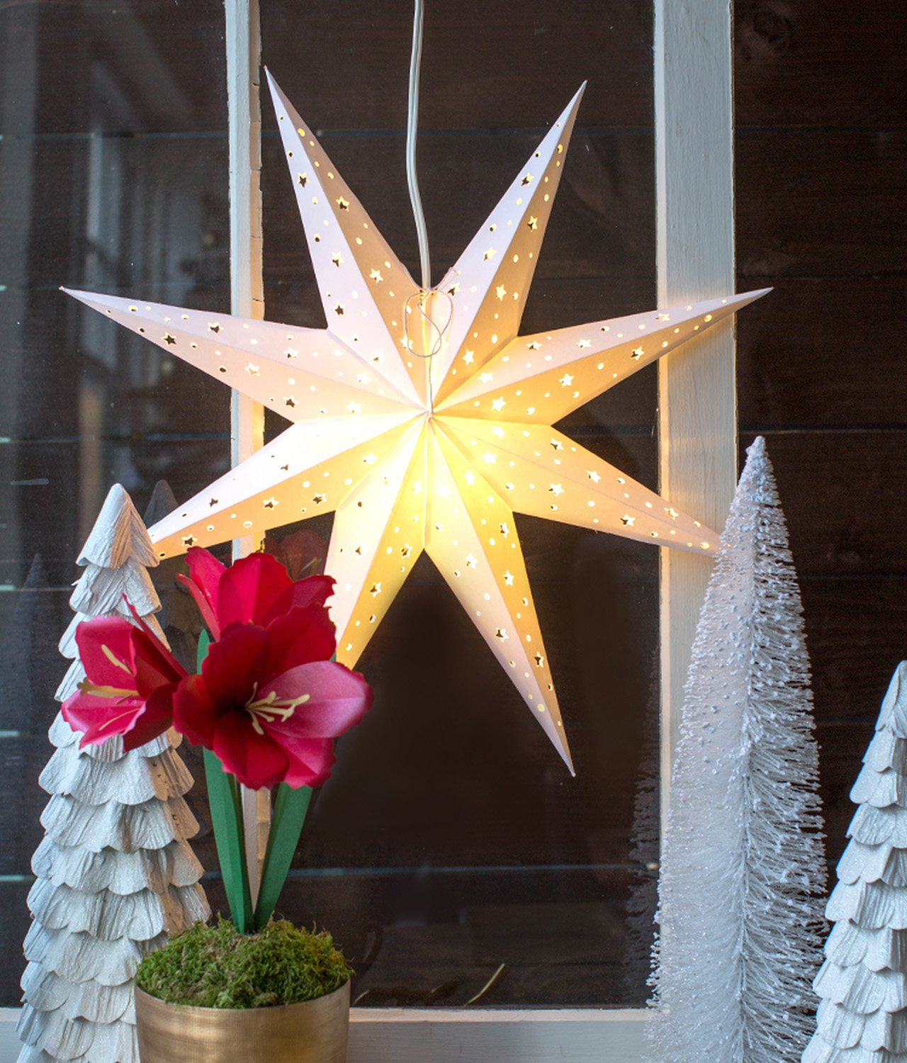 DIY Paper Star Window Decoration